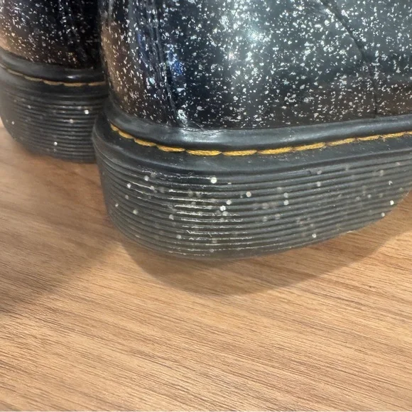 Dr. Martens Boots Kids 3 1460 J Cosmic Glitter Side Zip Combat Black Girls Zip - Picture 7 of 9